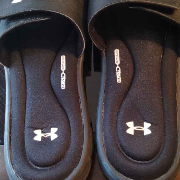 Under Armour Slip Ons Slides Size 14 Black - Picture 10 of 16